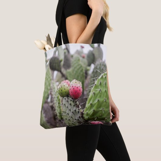 Sluiting van Prickly Pear Cactus Tote Bag (Dichtbij)