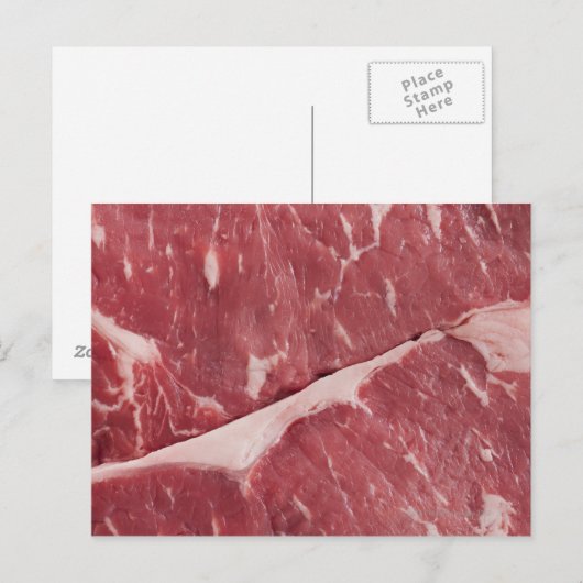 Sluiting van rauw biefstuk briefkaart (Voorkant / Achterkant)