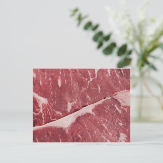 Sluiting van rauw biefstuk briefkaart (Staand voorkant)