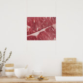 Sluiting van rauw biefstuk poster (Keuken)