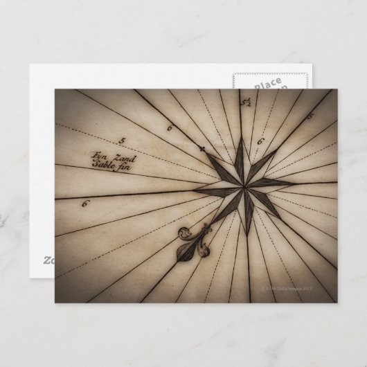 Sluiting van roos op antiek kaart (Voorkant / Achterkant)