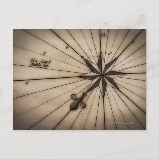 Sluiting van roos op antiek kaart (Voorkant)