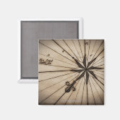 Sluiting van roos op antiek kaart magneet (Voorkant / Achterkant)