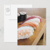 Sluiting van sushi op een tafel briefkaart (Voorkant / Achterkant)