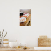 Sluiting van sushi op een tafel poster (Keuken)