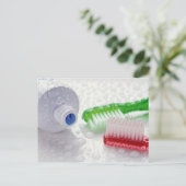 Sluiting van tandpasta en tandenborstels briefkaart (Staand voorkant)