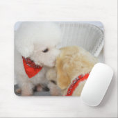 Sluiting van twee honden muismat (Met muis)