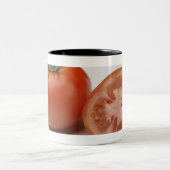 Sluiting van twee tomaten tweekleurige koffiemok (Center)
