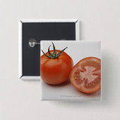 Sluiting van twee tomaten vierkante button 5,1 cm (Voorkant /achterkant)