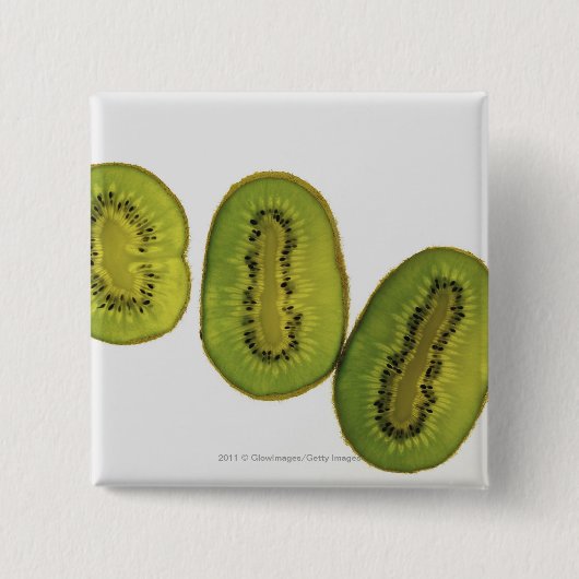 Sluiting van vijf plakken kiwi-vruchten vierkante button 5,1 cm (Voorkant)