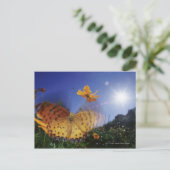 Sluiting van vlinder, vleugels met flapende vleuge briefkaart (Staand voorkant)