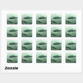 Sluiting van zalm die loopt vierkante sticker (Vel)