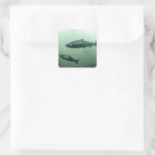 Sluiting van zalm die loopt vierkante sticker (Tas)
