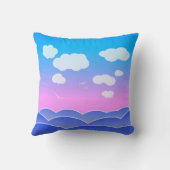 Sluiting van zonsopgang over de oceaangolven, wolk kussen (Achterkant)