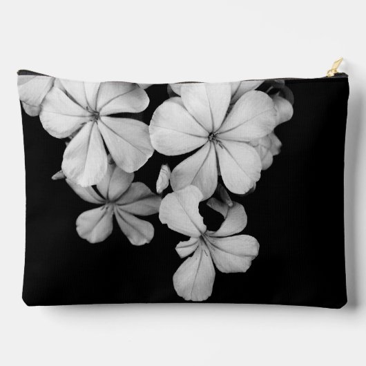 Sluiting van zwarte en witte bloemen etui (Achterkant)