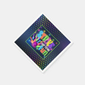 Sluiting wat vun Bowling Birthday Napkin - Neon Servet (Hoek)