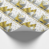 Sluitingen met zilver en gouden rendierkerstfeestj cadeaupapier (Hoek)