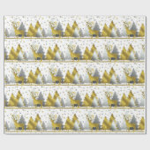 Sluitingen met zilver en gouden rendierkerstfeestj cadeaupapier (Vlak)