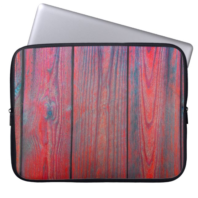 Sluitingen van oude houten planktextuur backgronda laptop sleeve (Voorkant)