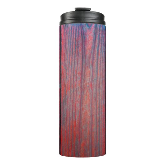 Sluitingen van oude houten planktextuur backgronda thermosbeker (Voorkant)