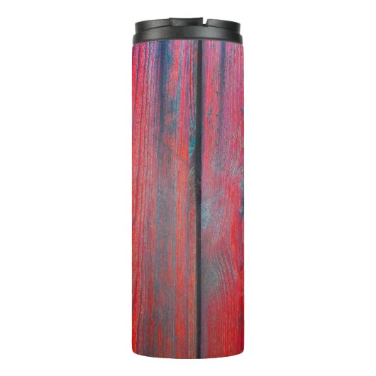 Sluitingen van oude houten planktextuur backgronda thermosbeker (Achterkant)