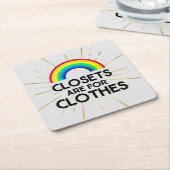 Sluitingen voor kleding zijn Gay Pride Kartonnen Onderzetters (Schuin)