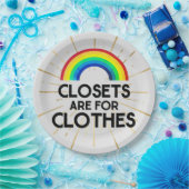 Sluitingen voor kleding zijn Gay Pride Papieren Bordje (Feest)