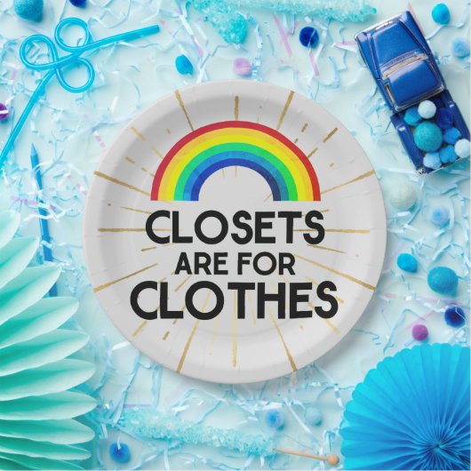 Sluitingen voor kleding zijn Gay Pride Papieren Bordje (Feest)