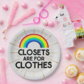 Sluitingen voor kleding zijn Gay Pride Papieren Bordje (Feest)
