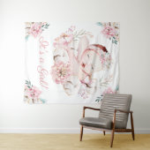 Sluitingsbanner voor baby shower met meisje wandkleed (In Situ (horizontaal))