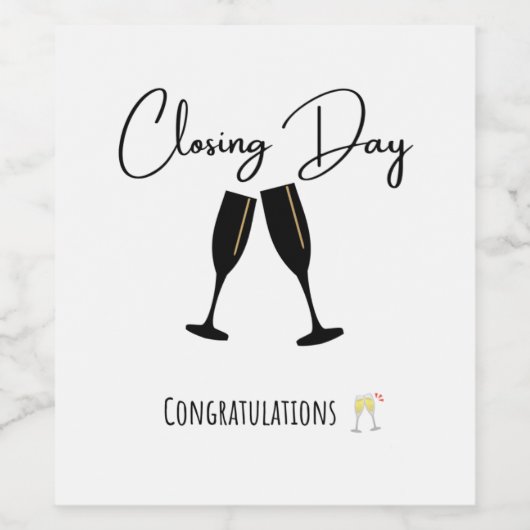 Sluitingsdag cadeaufles wijn etiket (Enkel label)