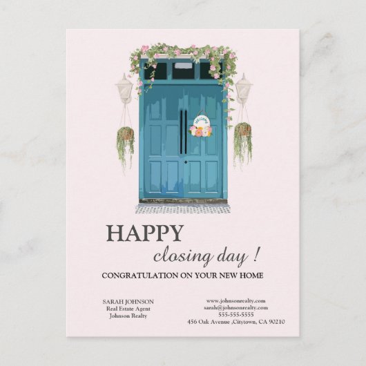 Sluitingsdag Nieuwe woning makelaar Briefkaart (Voorkant)