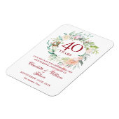 Sluitingsdatum 40-jarig huwelijksjubileum bloemens magneet (Linkerzijde)