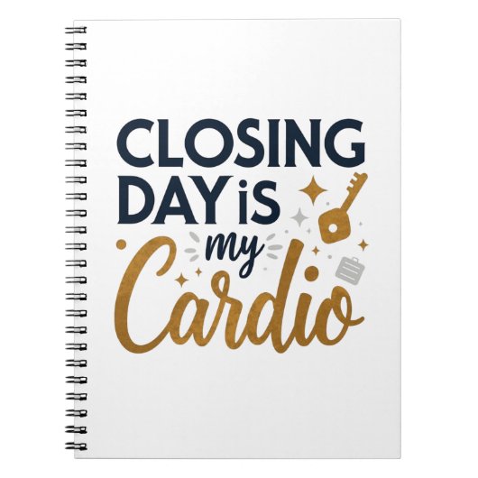 Sluitsdag Is Mijn Cardio Makelaar Cadeau Notitieboek (Voorkant)