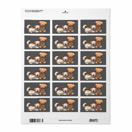 Sluitstickers puppy’s  etiket (Full Sheet)