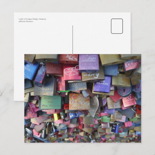 Sluizen in de brug van Keulen, Duitsland Briefkaart (Voorkant / Achterkant)