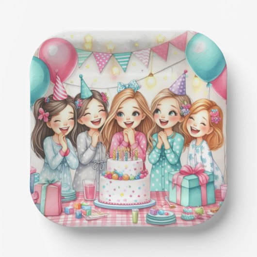 Slumber Birthday Pajama Party Paper Bord (Voorkant)