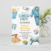 Slumber boy theme invite kaart (Staand voorkant)