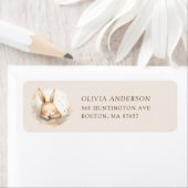 Slumber Bunny Baby shower adreslabel Etiket (Insitu)
