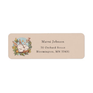 Slumber Bunny Baby shower Etiket