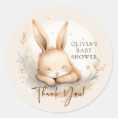 Slumber Bunny Baby shower Ronde Sticker (Voorkant)
