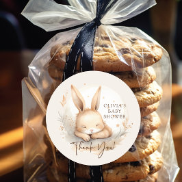 Slumber Bunny Baby shower Ronde Sticker