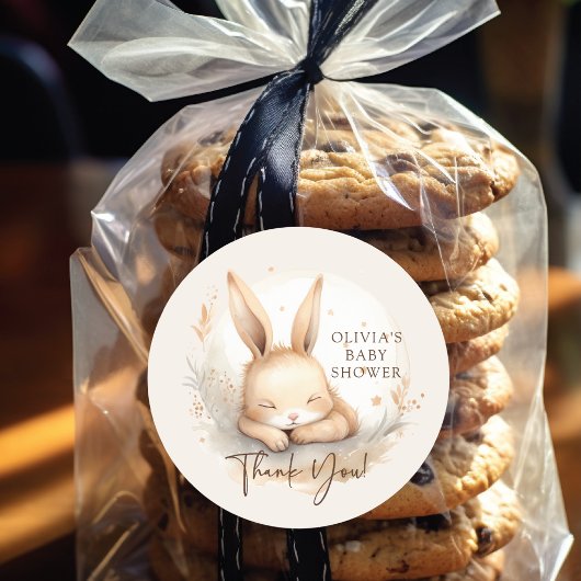 Slumber Bunny Baby shower Ronde Sticker