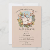 Slumber Bunny Baby Shower Uitnodiging  (Voorkant)