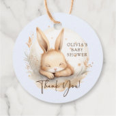 Slumber Bunny Boys Baby shower Favor Bedankjes Labels (Achterkant)