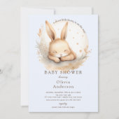 Slumber Bunny Boys Baby shower Kaart (Voorkant)