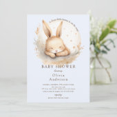 Slumber Bunny Boys Baby shower Kaart (Staand voorkant)