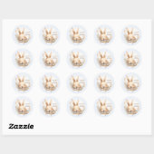 Slumber Bunny Boys Baby shower Ronde Sticker (Vel)