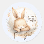 Slumber Bunny Boys Baby shower Ronde Sticker (Voorkant)