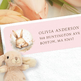 Slumber Bunny Meisjes Baby shower Adres Etiket